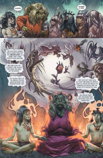 Augrah shares a dream with Gelflings - from Dark Crystal Creation Myths (image: BOOM! Studios)